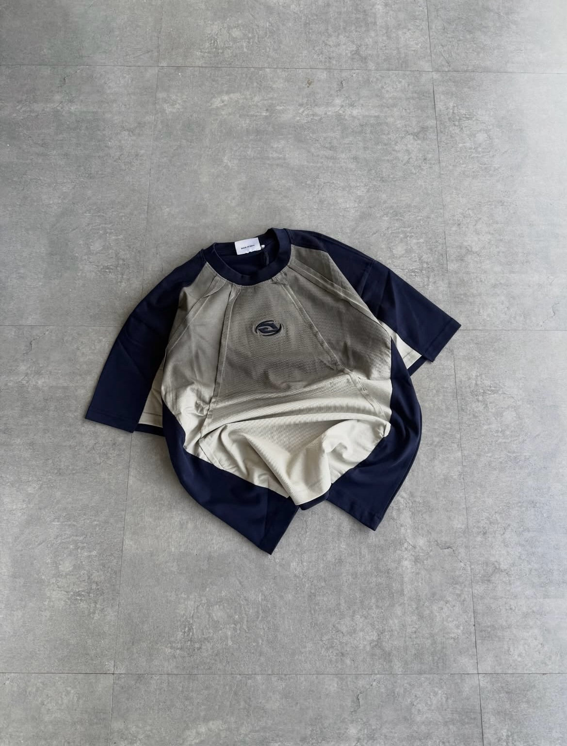 Navy & Sage Gradient Panel T-Shirt