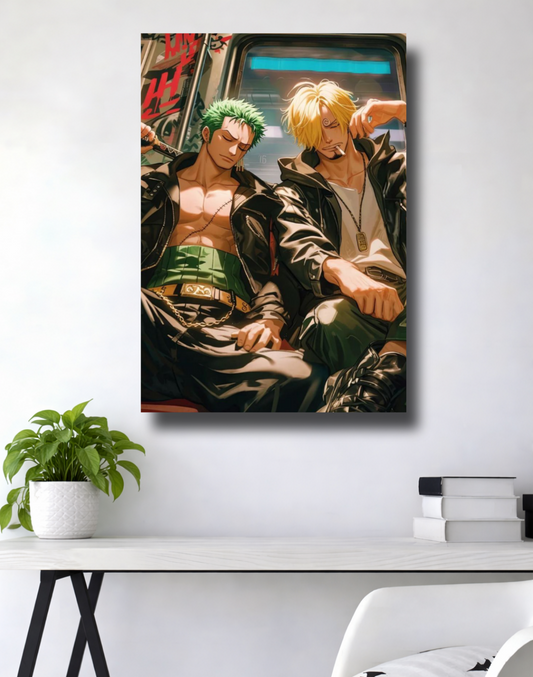 Roronoa Zoro & Vinsmoke Sanji | Train Duo Aesthetic | One Piece Rival Bros Poster | Anime Wall Art