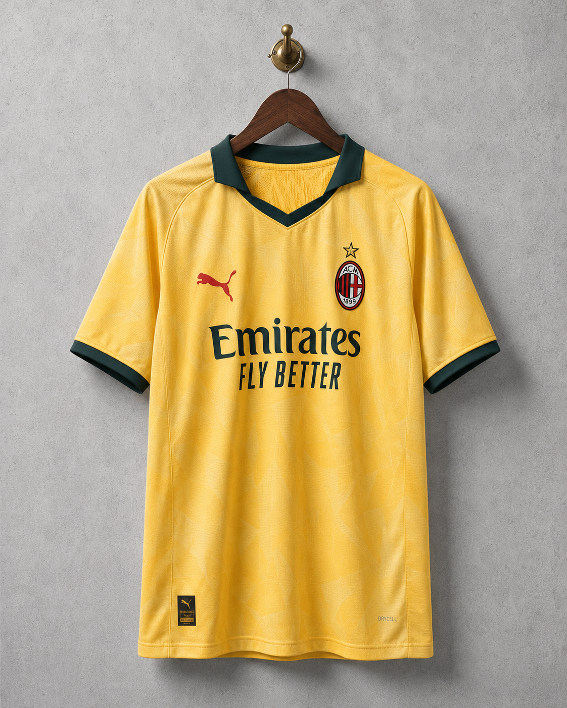 Yellow AC Milan Football Match Jersey and Shorts Combo