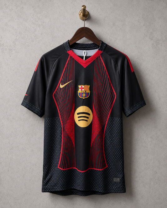 Barcelona Concept Black & Red Football Jersey & Shorts Combo