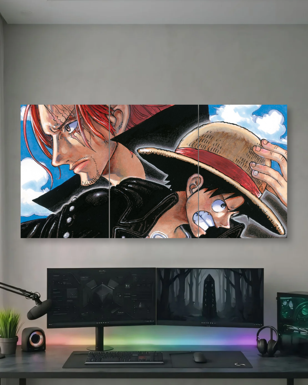 LUFFY & SHANKS | PIRATE KING INSPIRATION | RED HAIRED LEGEND | WALL VIBES EDITION