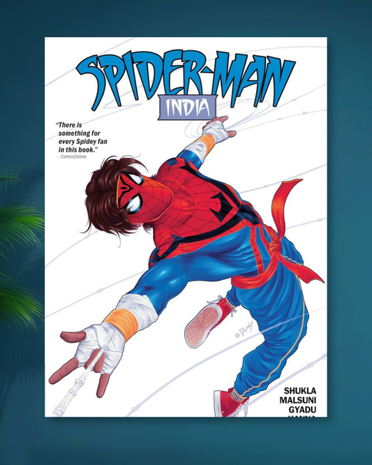 SPIDERMAN| SPIDER MAN INDIA| PAVITR PRABHAKAR| SPIDER INTO THE SPIDER VERSE| COMIC COVER