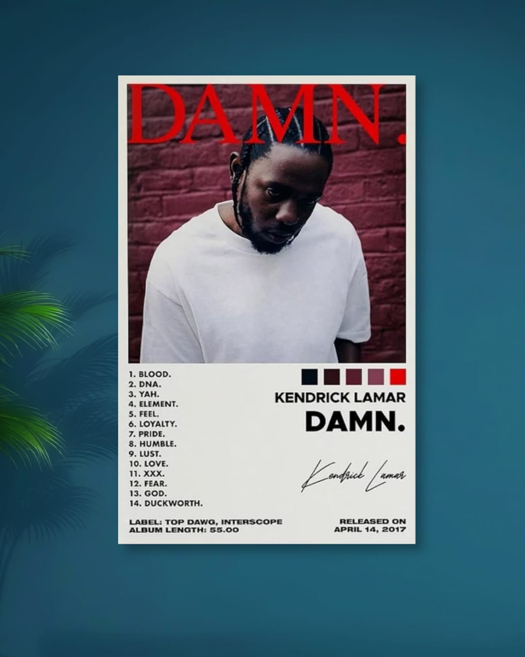 KENDRICK LAMAR|DAMN.|ALBUM|AUTOGRAPH