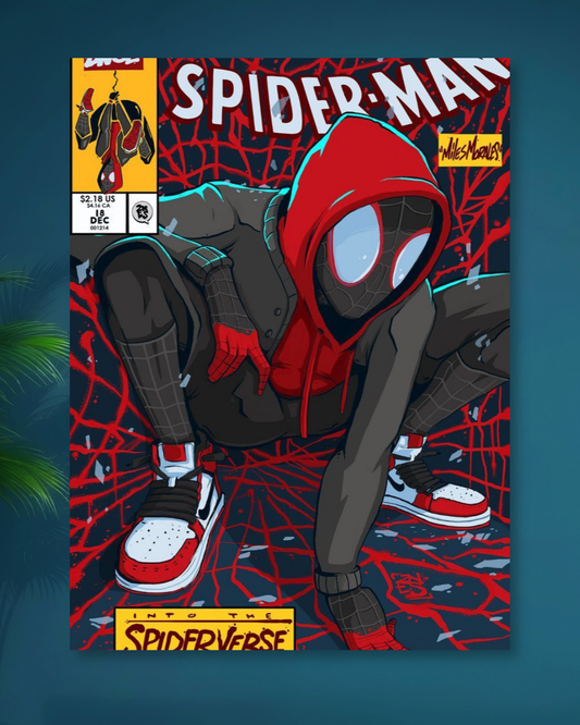 SPIDERMAN| SPIDER MAN INTO THE SPIDER VERSE| MILES MORALES| COMIC COVER