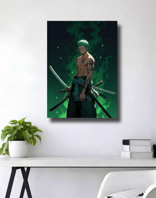 Roronoa Zoro | Behind Bars Intense | One Piece Bounty Hunter Aesthetic Poster | Anime Wall Art