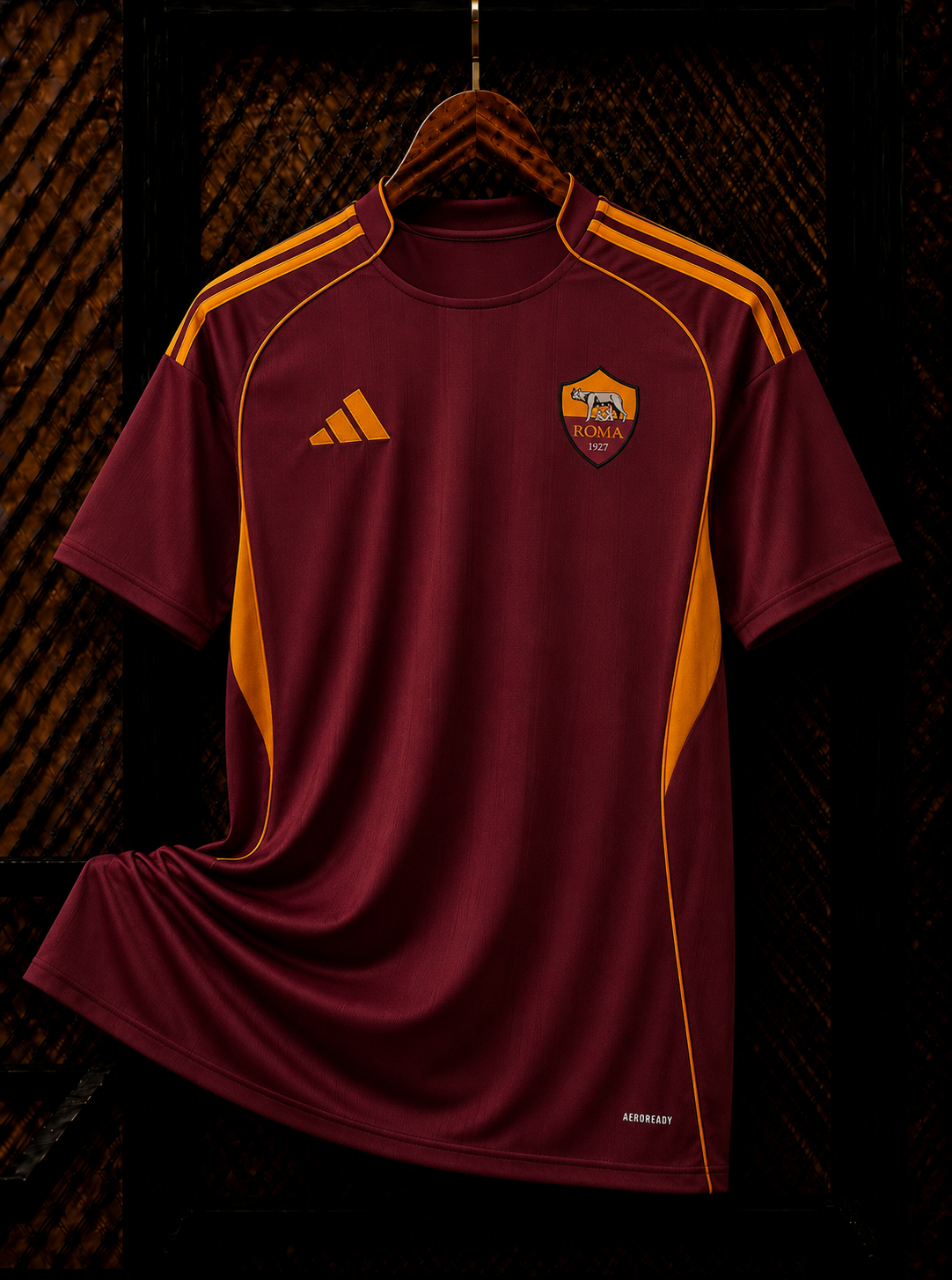 Adidas AS Roma Home Jersey – Maroon & Gold Football Shirt - Player Version