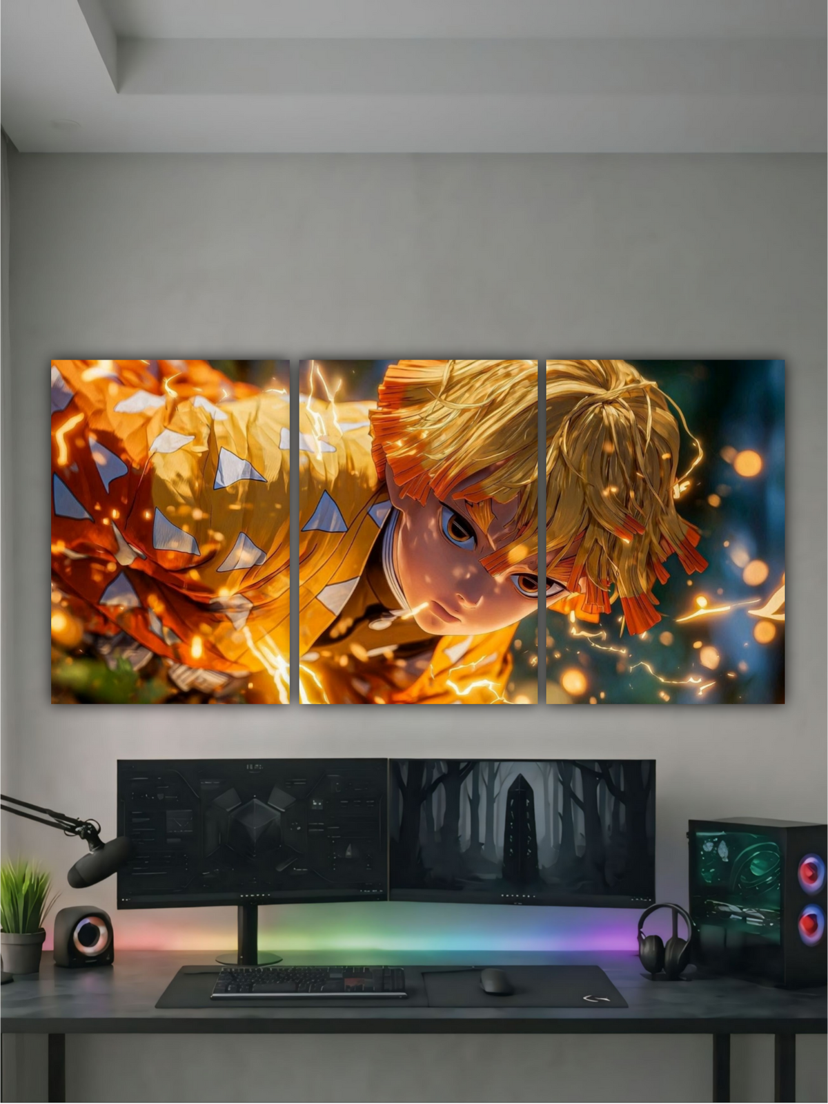 ZENITSU DEMON SLAYER || SPLIT POSTER