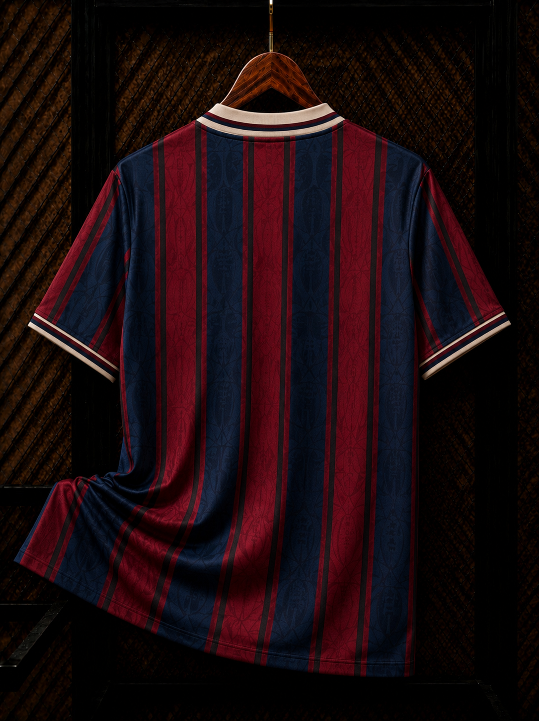 Barcelona Retro Collar Striped Football Jersey – "Barça" Edition