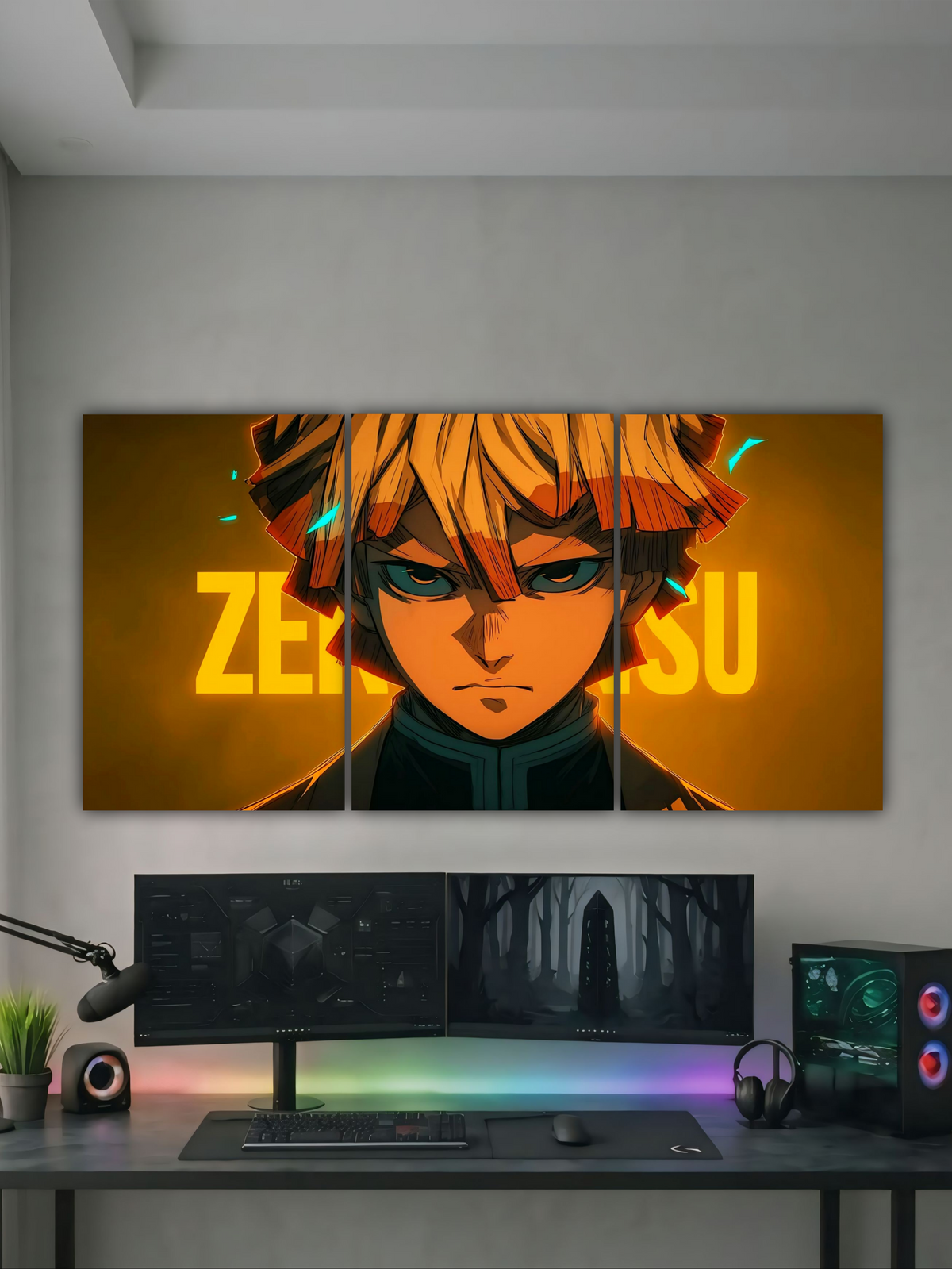 ZENITSU DEMON SLAYER POWER || SPLIT POSTER