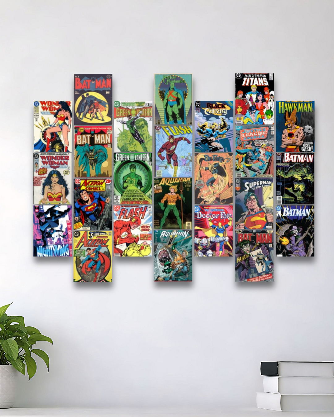 DC SUPERHERO RETRO COMIC WALL COLLAGE MINI POSTER | 24 PACKS