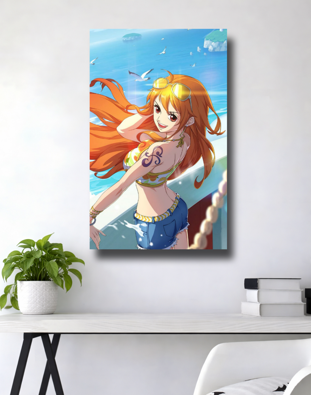 Nami | Beach Freedom Pose | One Piece Sunny Navigator Aesthetic Poster | Anime Wall Art